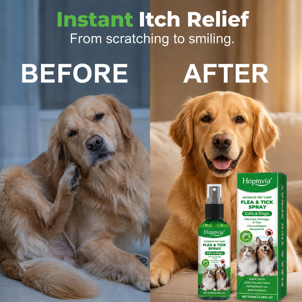🔥Last Day Buy 1 Get 1 Free $9.98 Each🔥Gentle-formula pest repellent spray for pets—protect your pet from pests.😾